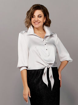 Блуза Olga Style С878 светло-серый