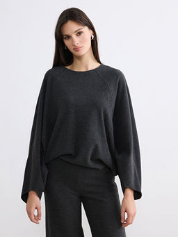 Bisiklet Yaka Oversize Bluz