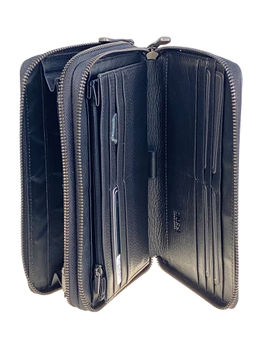 Клатч мужской из натуральной кожи, цвет черный - Greta фото 2