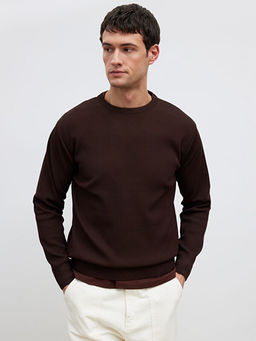 Bisiklet Yaka Fitilli Erkek Triko Kazak