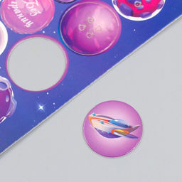 Цена за 5 шт. Декоративные элементы для творчества Арт Узор. Фишки и пуговки. Фиолетовый, набор 24 шт., картон, 13?16.5 см