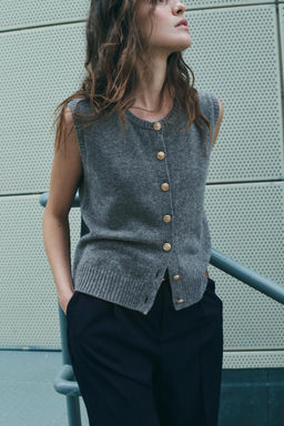 100% WOOL KNIT WAISTCOAT - Zara фото 2