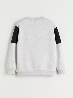 Bisiklet Yaka PlayStation Bask?l? Erkek ?ocuk Sweatshirt