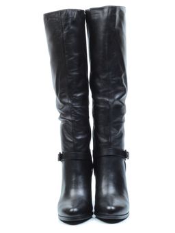 F130-020M BLACK Сапоги зимние женские (натуральная кожа, натуральный мех (полностью))