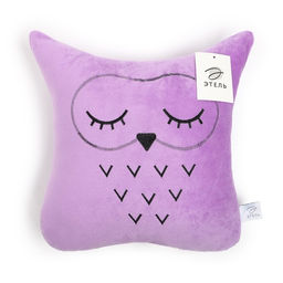 Подушка Этель Сова фиолетовая 48х38см, велюр, 100% п/э  фото 5