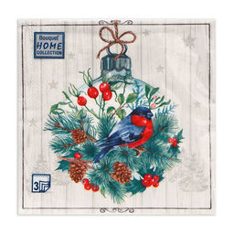 Цена за 2 шт. Салфетки новогодние бумажные Home Collection «Сказочное украшение», 3 слоя, 33х33 см, 20 шт