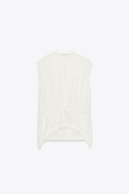 ZW COLLECTION LINEN BLOUSE WITH TIED DETAILS - Zara фото 8