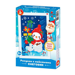 Набор для творчества. Рисунок с пайетками Снеговик