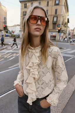 ROMANTIC RUFFLED BLOUSE - Zara фото 5