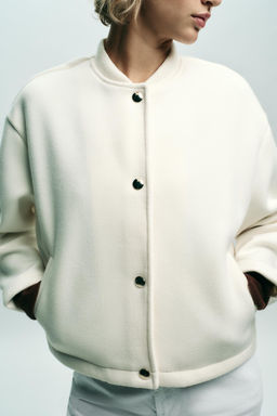 SOFT BOMBER JACKET WITH GOLDEN BUTTONS - Zara фото 3