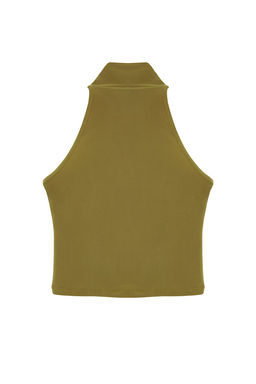 Trendyolmilla Yag Yesil Fular Baglama Detayl? Regular/Normal Kal?p Esnek Orme Bluz TWOSS24BZ00635  фото 8