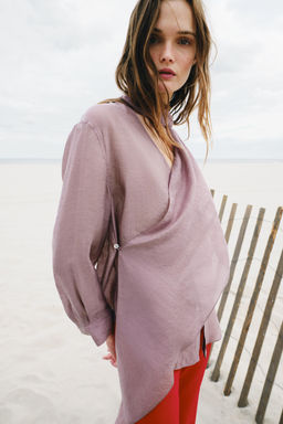 CAMISA PA?UELO ZW COLLECTION / Lila - Zara фото 4