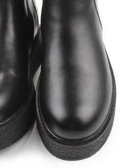 02-M45-73 BLACK Полусапоги зимние женские (натуральная кожа, натуральный мех)