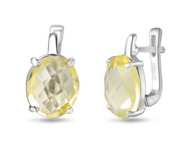 Серьги, лимонный топаз, Полина