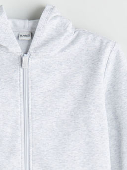 Uzun Kollu K?z ?ocuk Kal?n Fermuarl? Sweatshirt