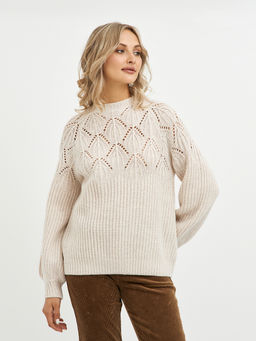 джемпер женский из шерсти с перфорацией - Glenfield фото 3