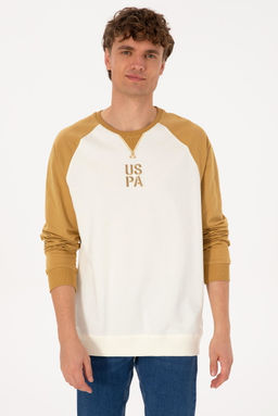 Erkek Bisiklet Yaka Regular Fit Haki Sweatshirt