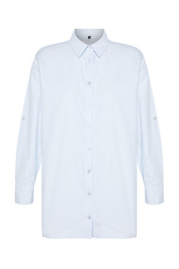 Plaj Giyim Cizgili Dokuma Maxi Gomlek TBESS22GO0664