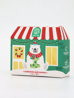 Бомбочки для ванны в домике «Медведь», набор 6 шт х 40 г, URAL LAB