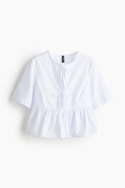 Blusa de popelina con cierre de lazada - H&m фото 6
