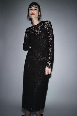 ZW COLLECTION LIMITED EDITION LACE MIDI DRESS - Zara фото 4
