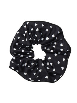 Цена за 3 шт. Резинка для волос "Орбита гранд" сердца, 15 см, бело-чёрный