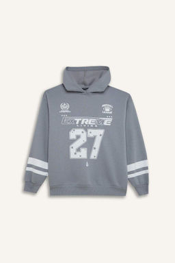 Толстовка с капюшоном и принтом Cool Oversize, широкий крой - Defacto фото 6