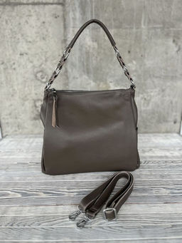 Женская кожаная сумка хобо 8919-9 Хаки - Sergio valentini фото 4