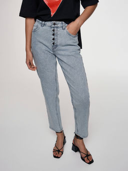 CONTE CON-617 Джинсы mom fit с застежкой на пуговицы vintage-grey