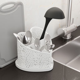 Цена за 2 шт. Подставка под столовые приборы "Сердце" белый М6252