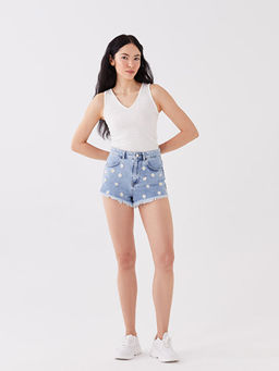 Standart Fit Nak??l? Kad?n Jean ?ort