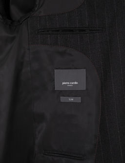 Antrasit Slim Fit %100 Y_n _izgili Tak_m Elbise