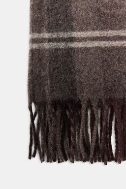 CHECK SCARF WITH FRINGE - Zara фото 9