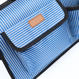 Сумка-переноска с органайзером в полоску, размер М (44,5 х 26 х 40 см), голубой - Пижон фото 7