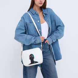 Сумка женская кросс-боди TEXTURA на молнии, 22×8×17 см, белая