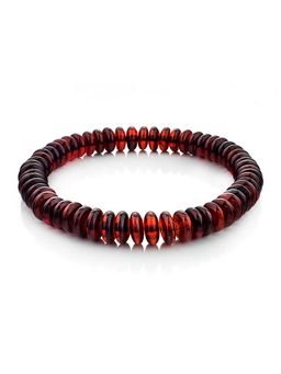 Лёгкий браслет из натурального балтийского янтаря Карамель вишнёвая