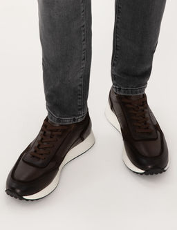Kahverengi %100 Deri Casual Ayakkab_