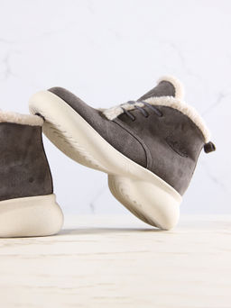 Ботинки 308.927be.Серый замок замша з/мех