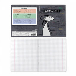 Цена за 5 шт. Тетрадь общая ученическая с пластиковой обложкой на скобе ErichKrause Чубрик, Геометрия, 48 листов, клетка  фото 2