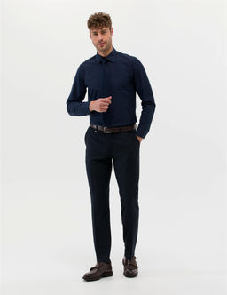 Lacivert Slim Fit Klasik Pantolon