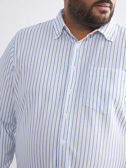 B?y?k Beden Uzun Kollu ?izgili Erkek G?mlek