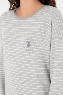 Женский пижамный комплект серого меланжевого цвета Неожиданная скидка в корзине - U.s. polo assn фото 6