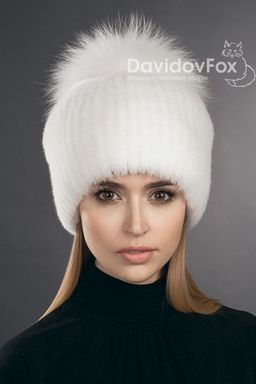 шапка Буратино норка белая - Davidovfox фото 2