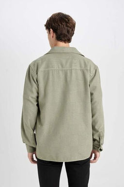 Хлопковая рубашка обычного кроя с длинными рукавами - Defacto фото 6