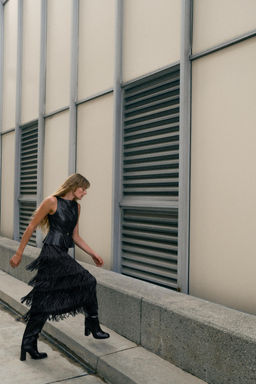 FRINGED MIDI SKIRT - Zara фото 6