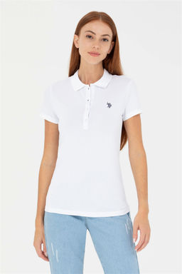 Женская белая базовая футболка - U.s. polo assn фото 8