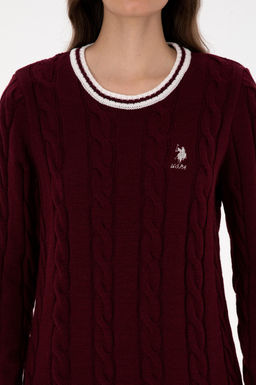 Kad_n Bordo Bisiklet Yaka Kazak - U.s. polo assn фото 6