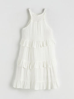 Kare Yaka F?rf?rl? K?z ?ocuk Elbise