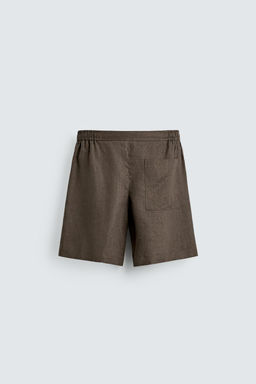 BERMUDA RELAXED FIT 100% LINO / Marr?n / Topo - Zara фото 8