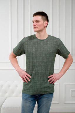 Футболка мужская из кулирки олива - Амадэль фото 4
